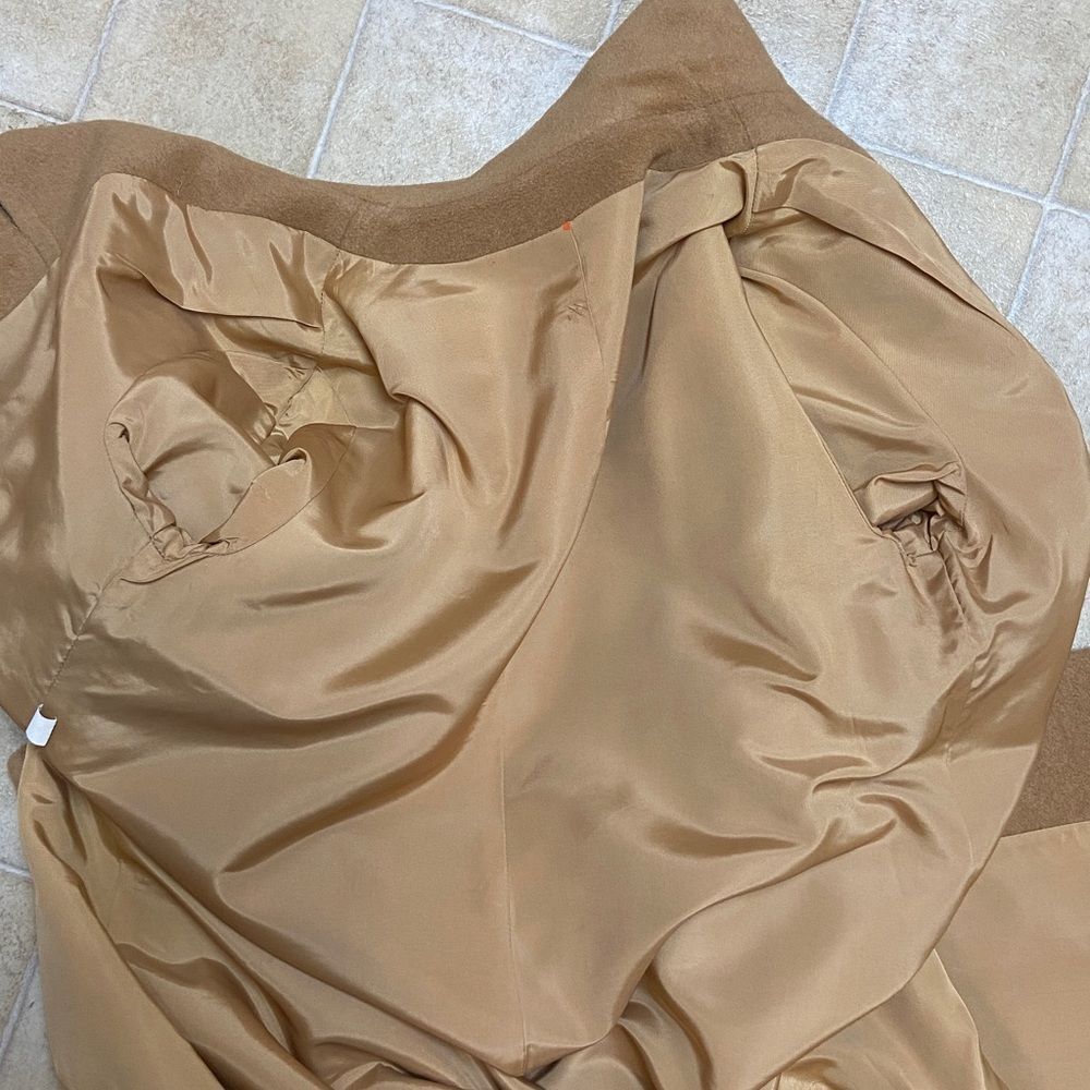 J.F.Muller 💯% Mongolian Camel Hair Classic Tan Women's Coat Size Appropriate M L - Picture 9 of 14